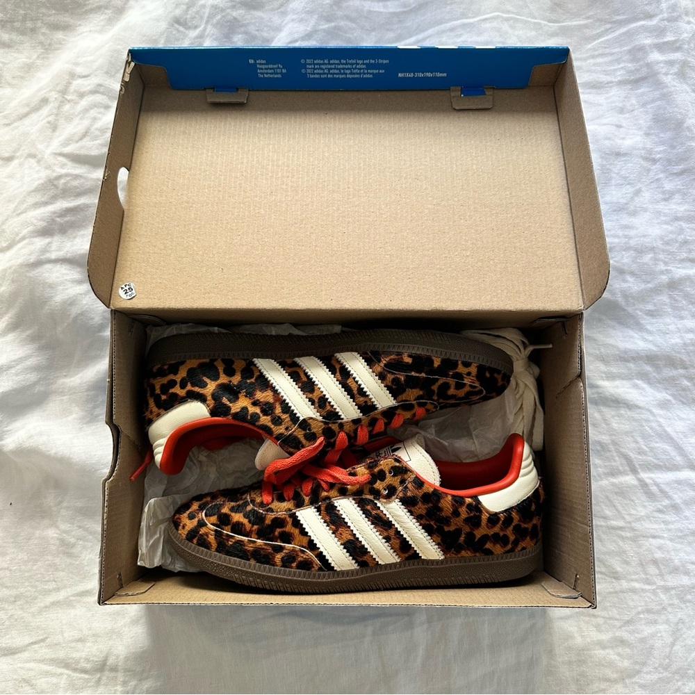 Adidas Samba OG Leopard Print Pony Hair Sneakers Size 8 - Picture 4 of 8